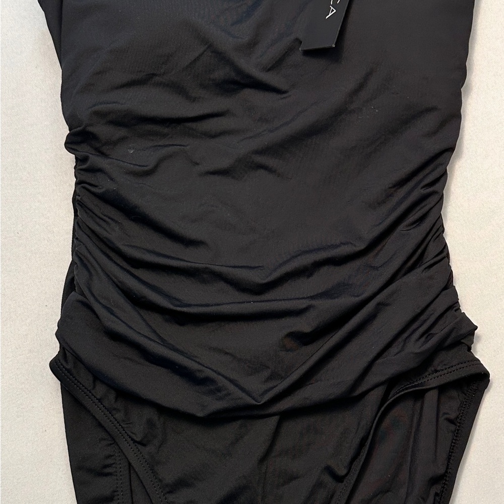 Flattering Black La Blanca One-Piece Gathered Swimsuit